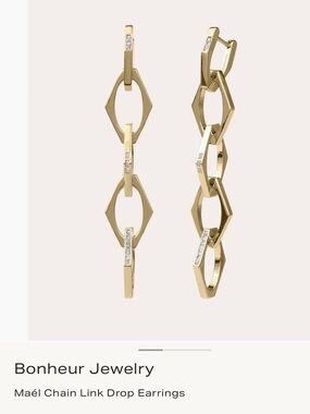 Bonheur Maél Gold Chain Link Drop Earrings